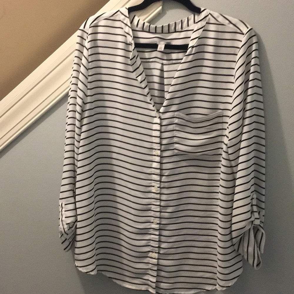 Black & White Silky Top